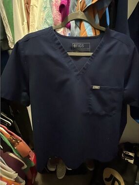 FIGS Navy Blue V-Neck Scrub Top